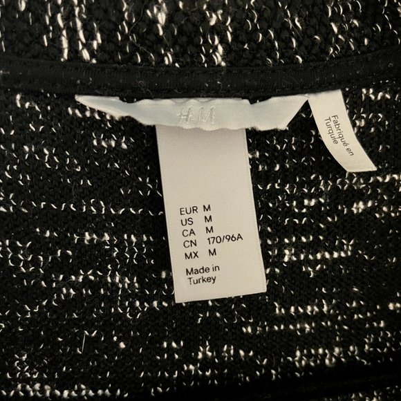 3/4 Sleeve Black & White Open Sweater/Cardigan/Blazer by H&M - Picture 3 of 4